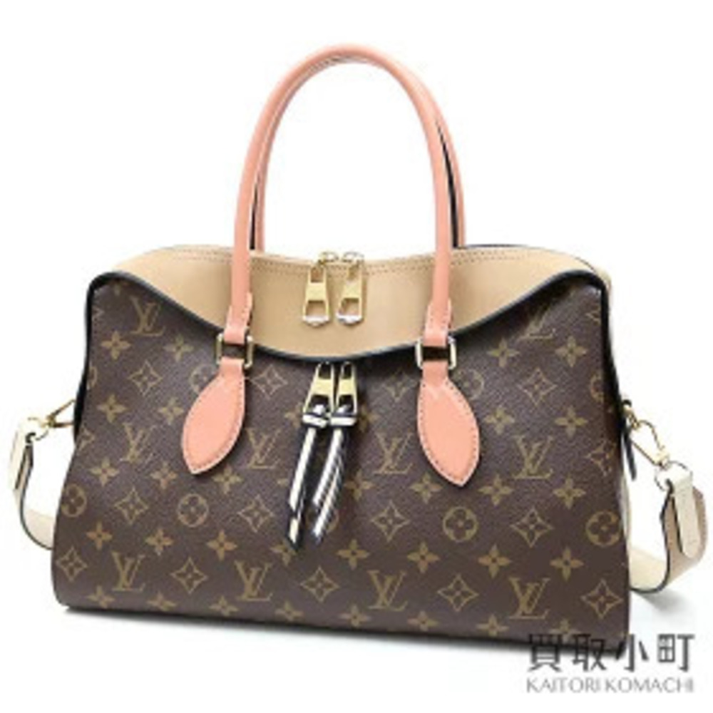 Louis Vuitton Tuileries Tote Monogram Sesame Peach Shoulder Handbag LV